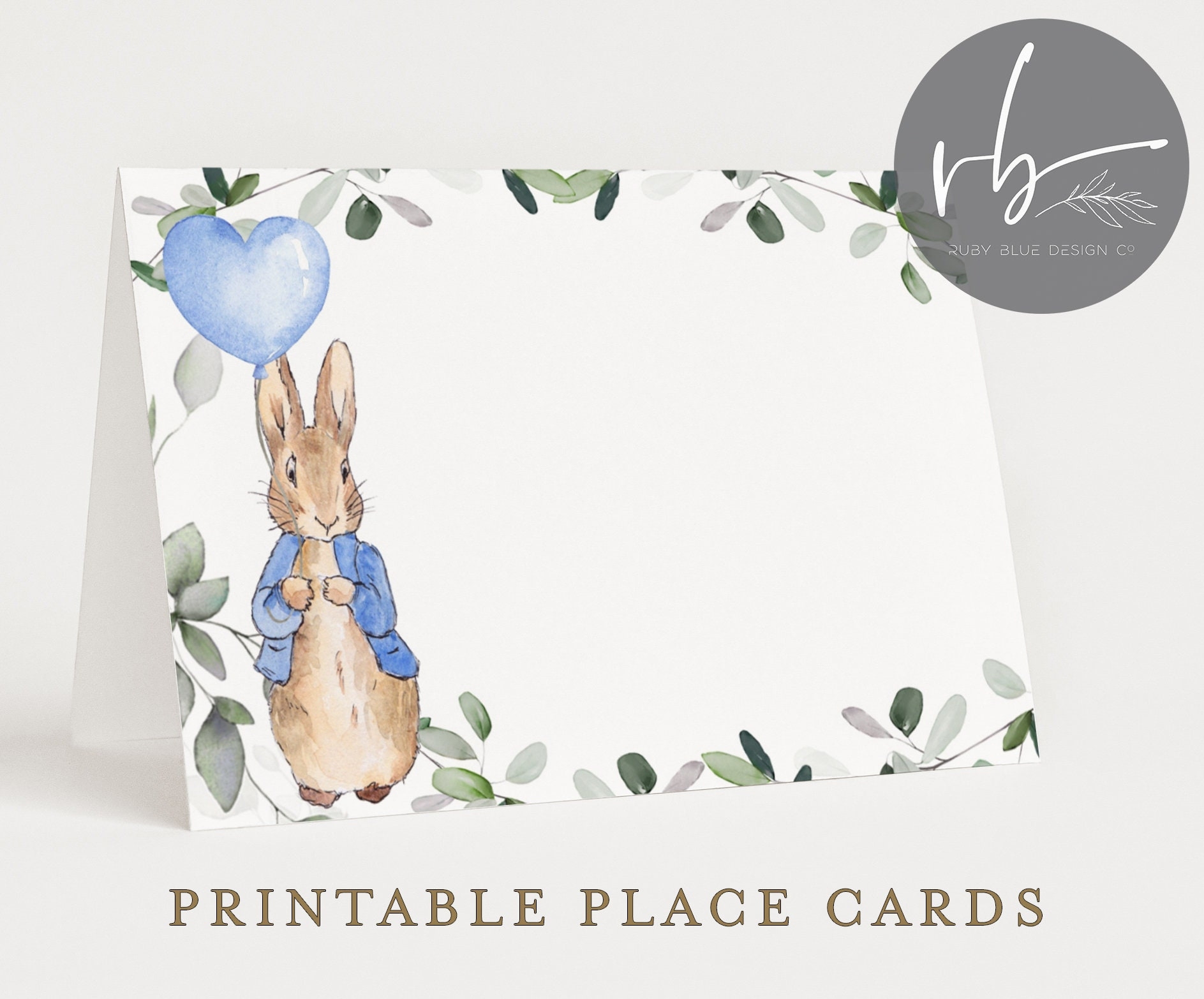 Printable Peter Rabbit Place Cards Balloon Birthday Party Place Cards Baby Shower Food Tents Peter Rabbit Party Instant Download Etsy