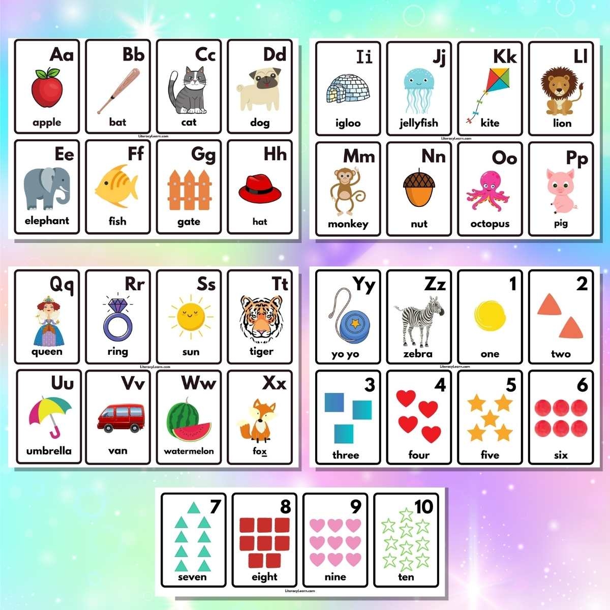 alphabet flash cards printable