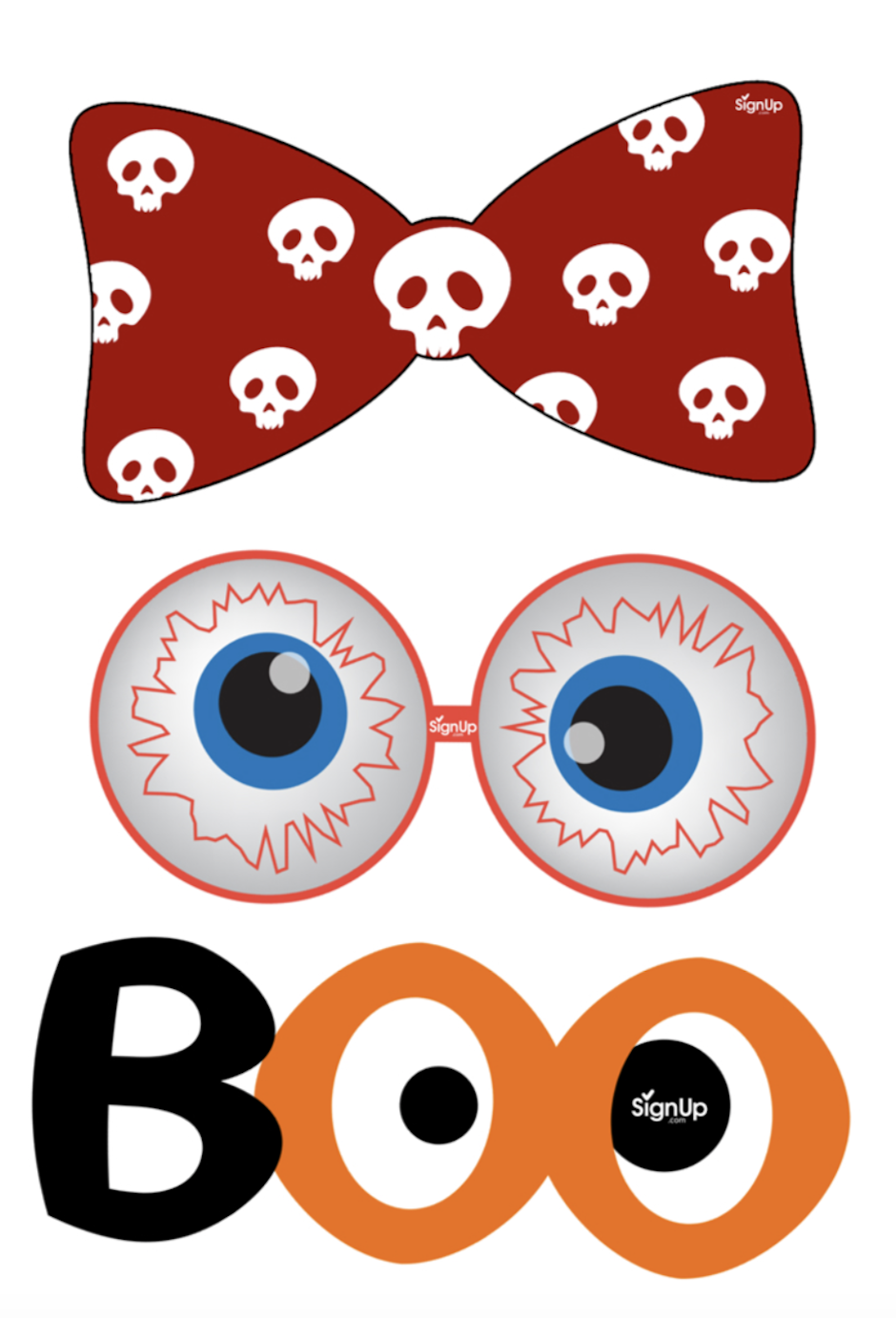 Printable Photobooth Props Halloween Party Craft Activity 