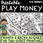 Printable Play Money US Dollar Bills Made By Teachers