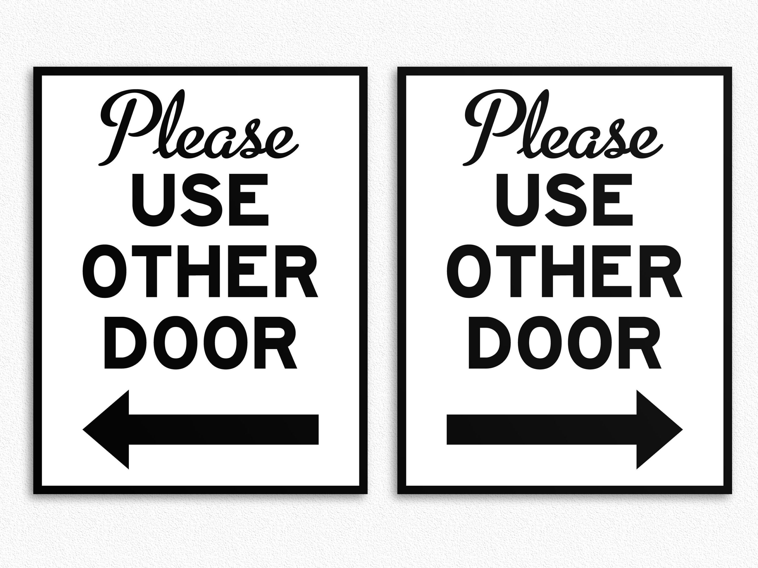 Printable Please Use Other Door Sign Arrow Directional PDF Etsy