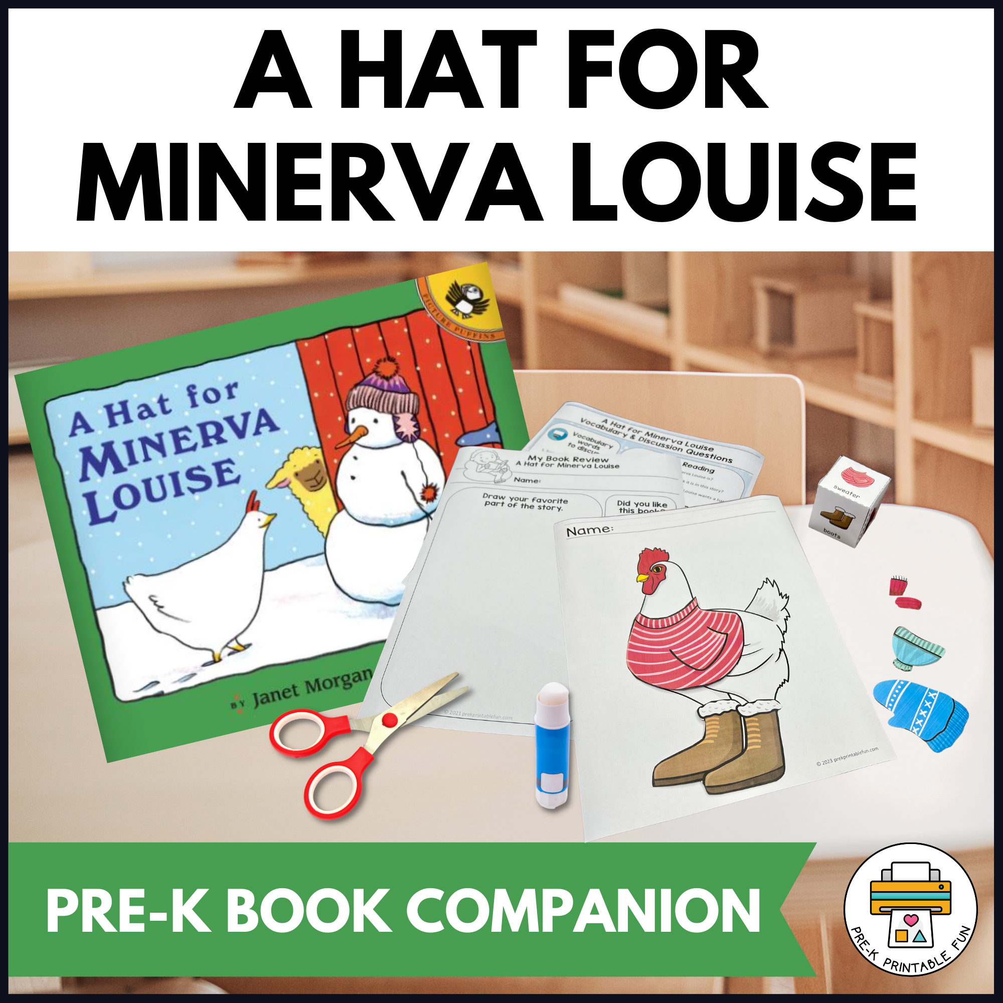 Printable Preschool A Hat For Minerva Louise Book Companion Set