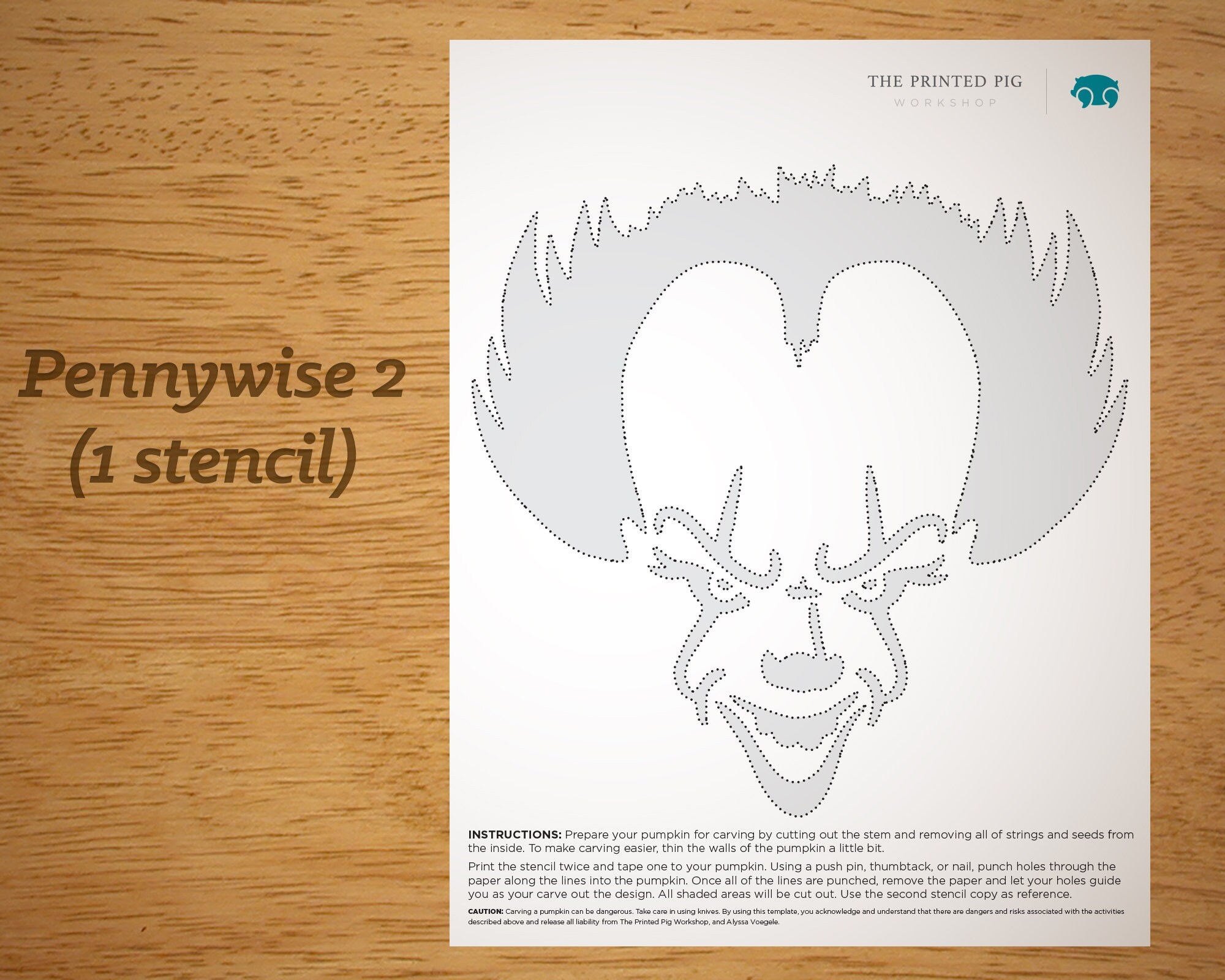 Printable Pumpkin Carving Pattern Pennywise The Clown From IT Etsy