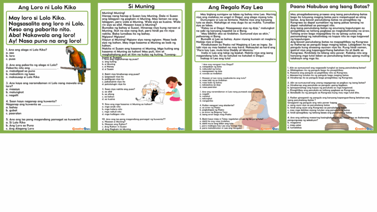 Printable Reading Materials PHIL IRI Stories Grade 7 Creative Guro