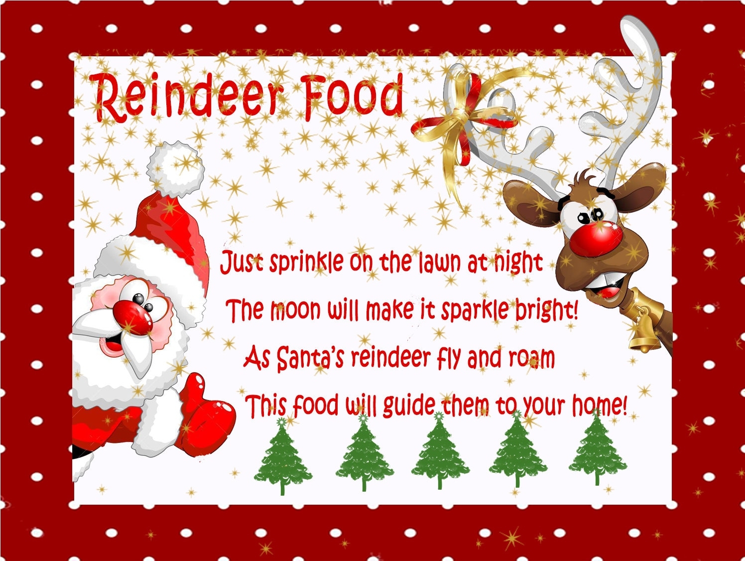 Printable Reindeer Food Label 2 Sizes Included To Fit Most Snack Bags Instant Download Christmas Reindeer Food Card Sandwich Bag Top Etsy UK