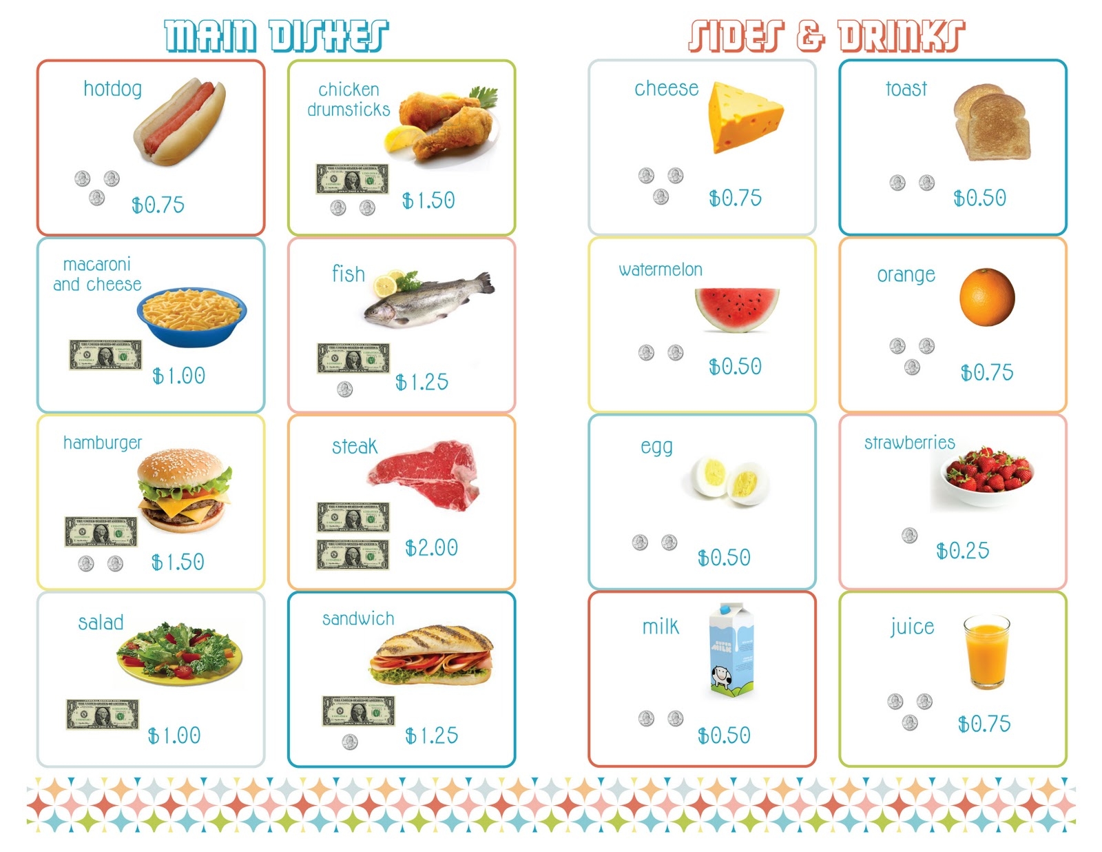 Printable Restaurant Menus Shop