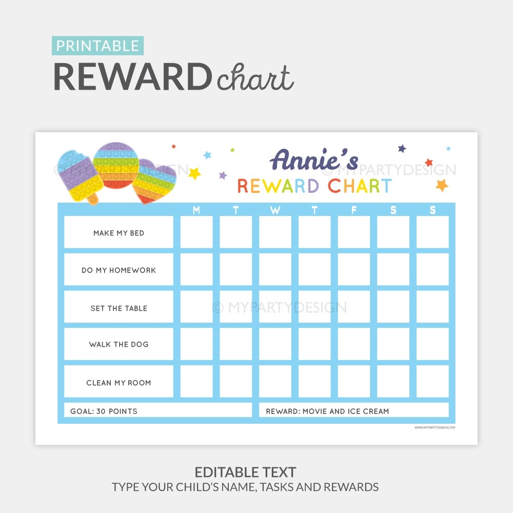 Printable Reward Chart Pop Bright