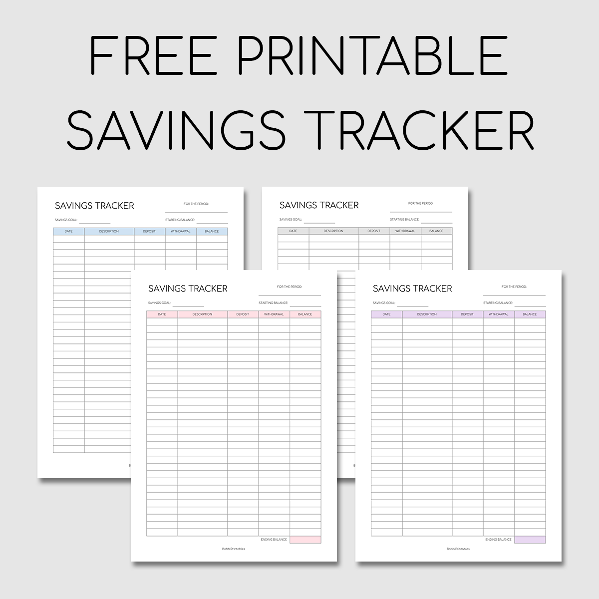 saving tracker printable free