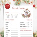 Printable Secret Santa Questionnaire 5x7 Work Secret Santa Info Cards Christmas Gift Exchange Questions Secret Santa Christmas Wish List Etsy