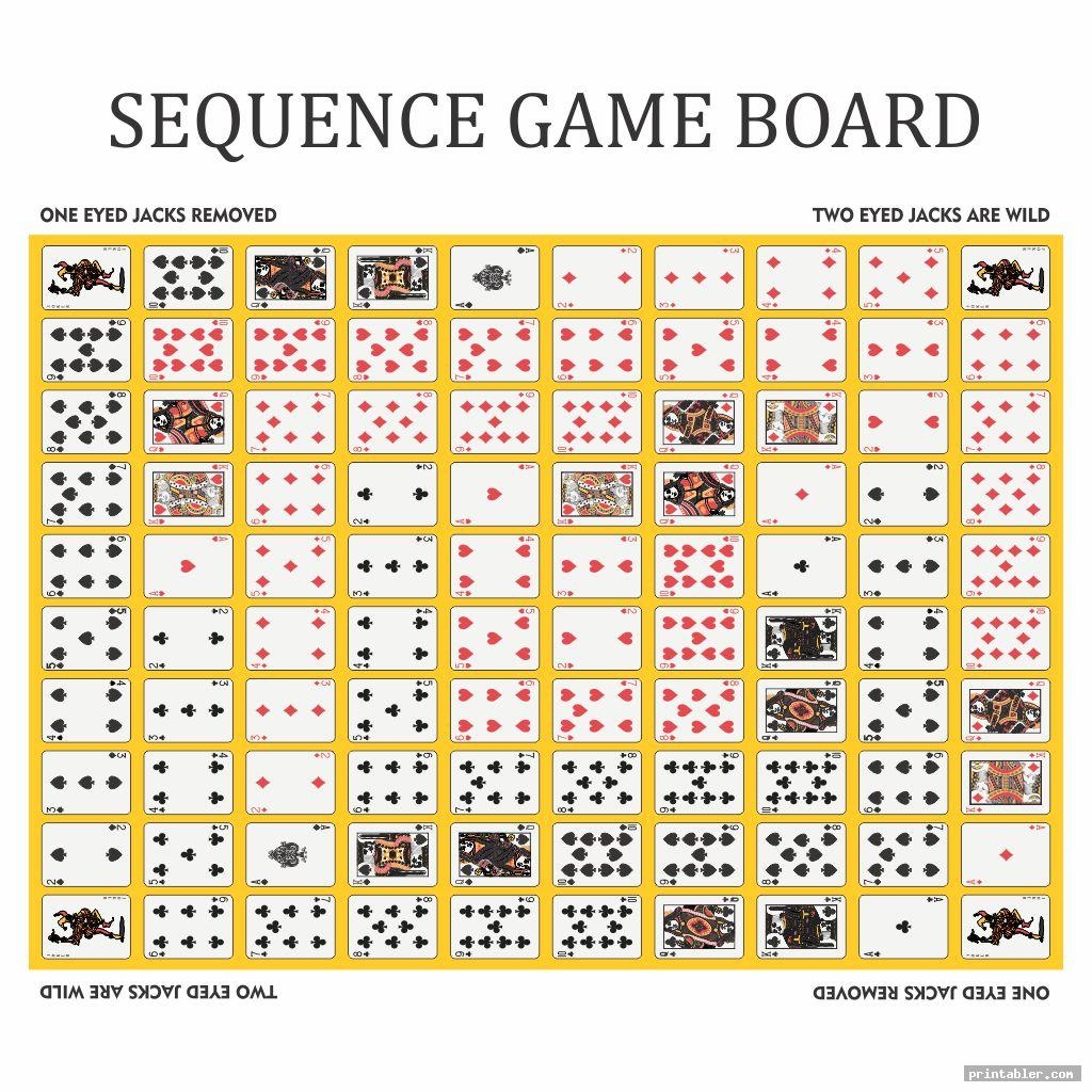 Printable Sequence Game Board Layout