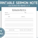 Printable Sermon Notes Template Church Note Taking Template Sermon Notes PDF Sermon Summary Planner Bible Study Notes Church Journal Etsy
