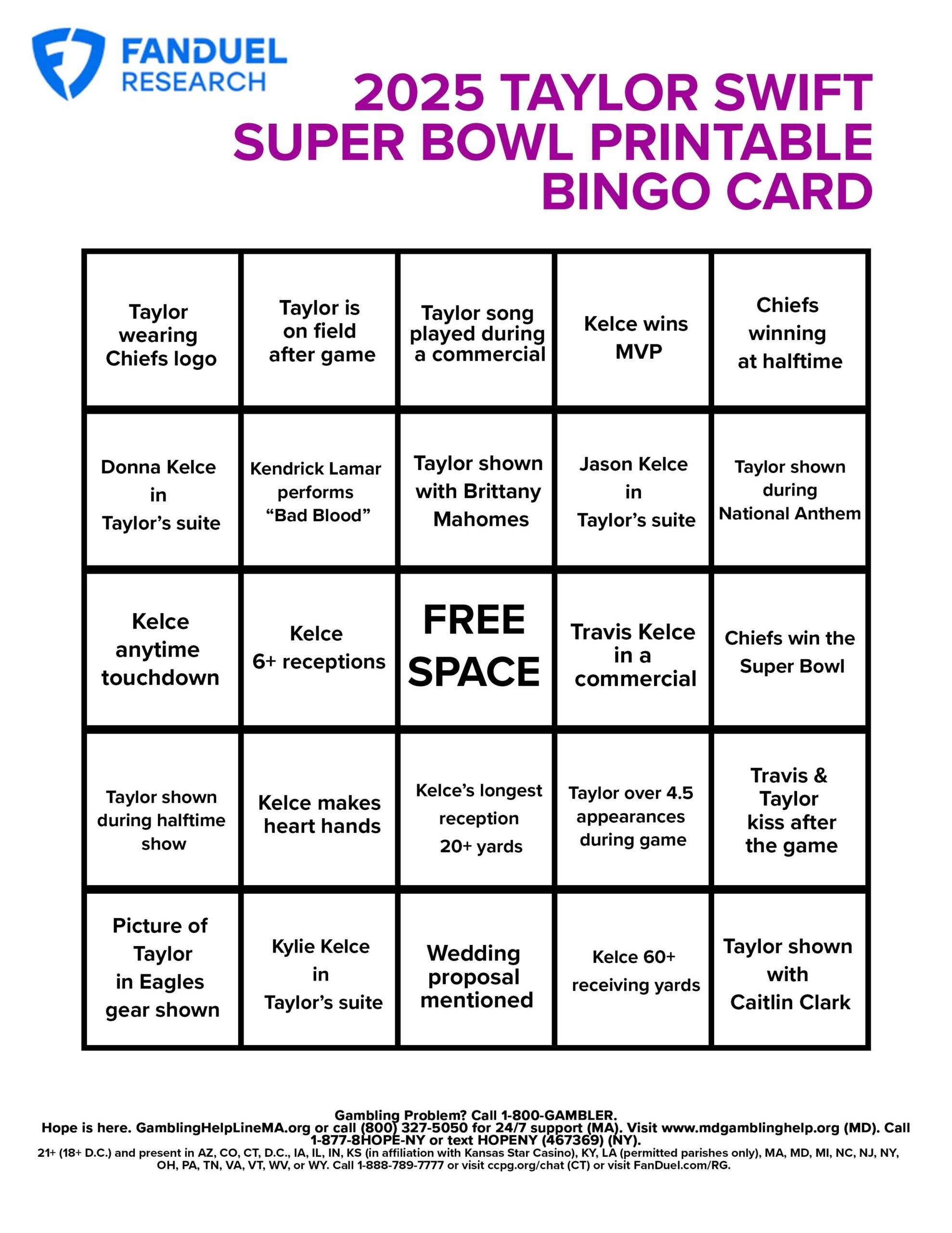 prop bets super bowl 2019 printable