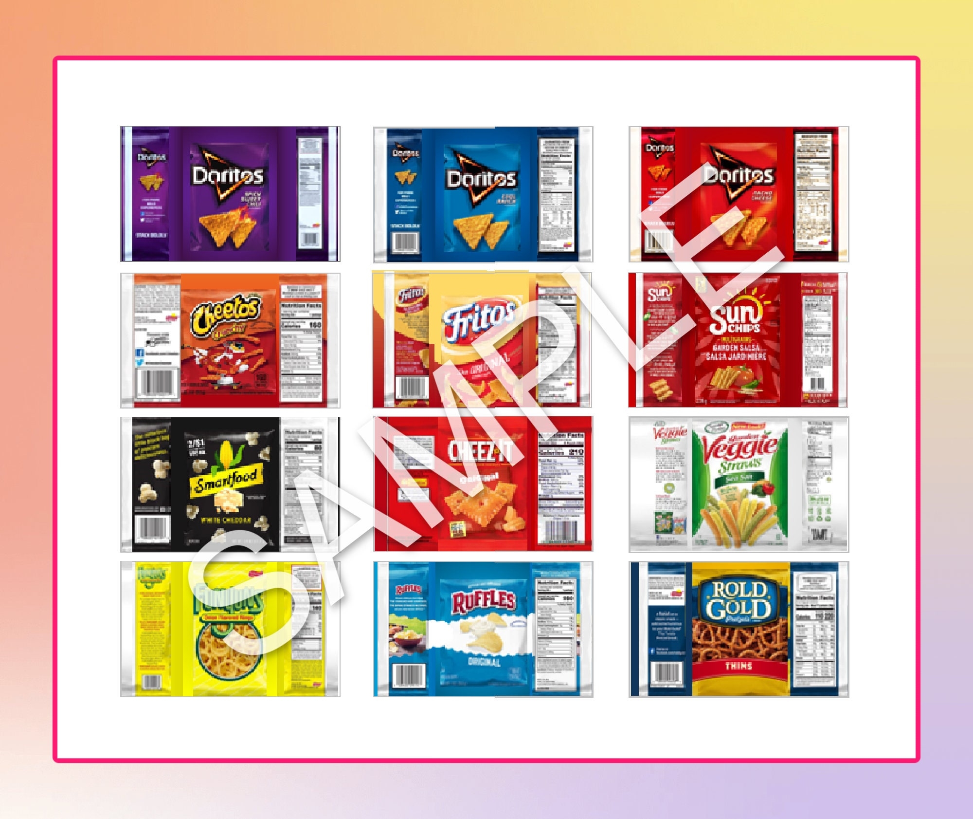 PRINTABLE Snack Sized Chip Bags For 1 3 Scale Dolls can Be Re 