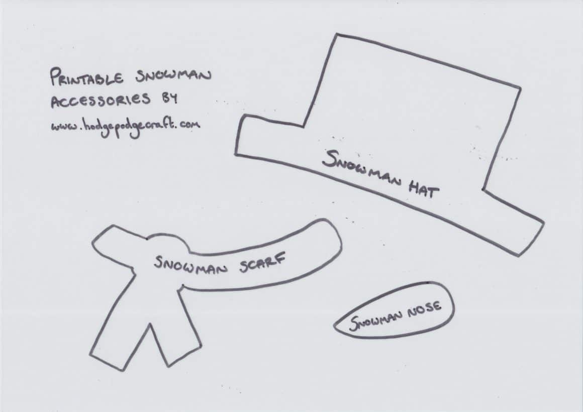 snowman and snowwoman hat template printable