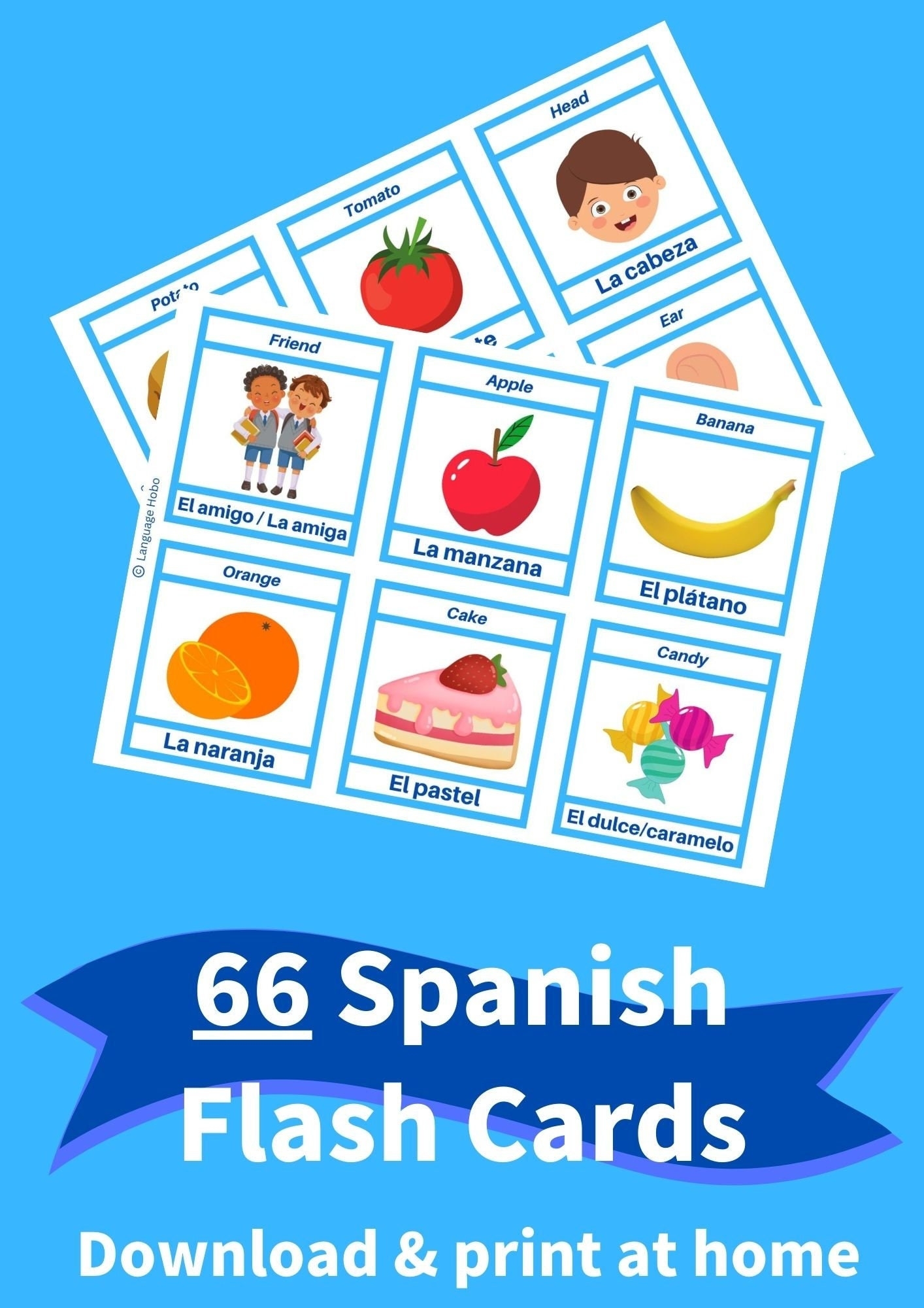 Printable SPANISH Flashcards PDF 66 First Words For Beginners Toddlers And Adults Learn Spanish Vocabulary With Pictures Etsy UK