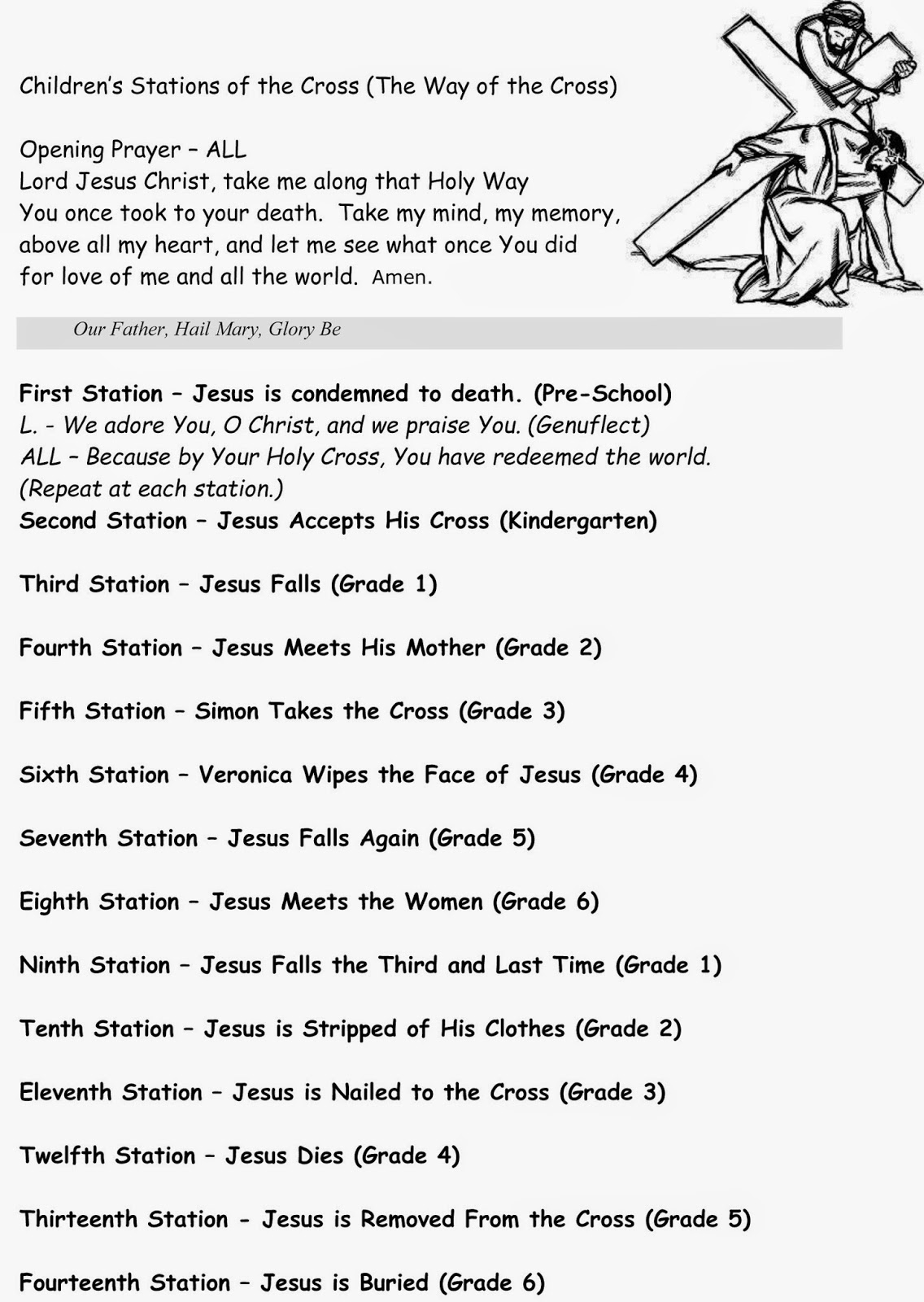 stations of the cross for youth printable