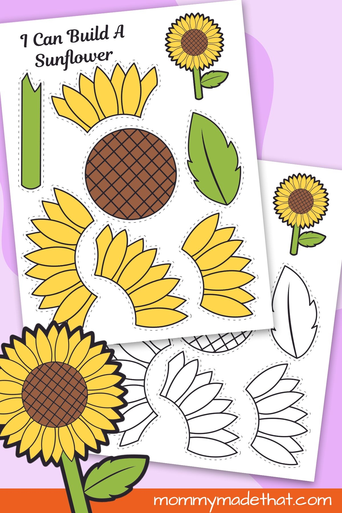 Printable Sunflower Craft Template Printable Sunflower Craft Template