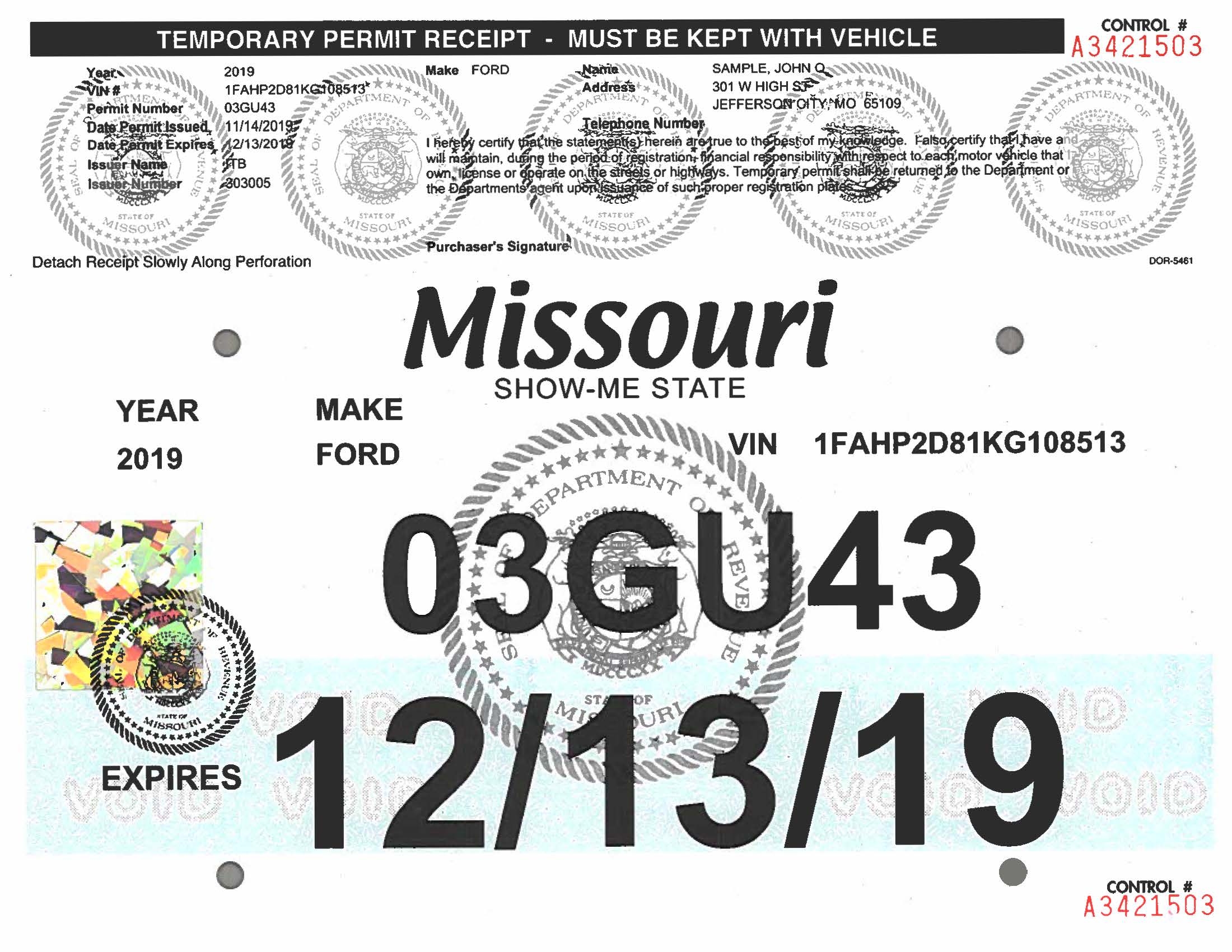printable temporary license plate template