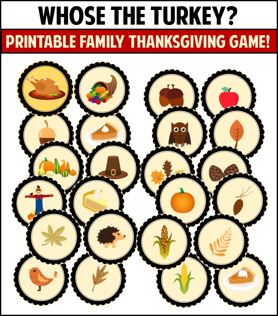 Printable Thanksgiving Games To Play With Your Family