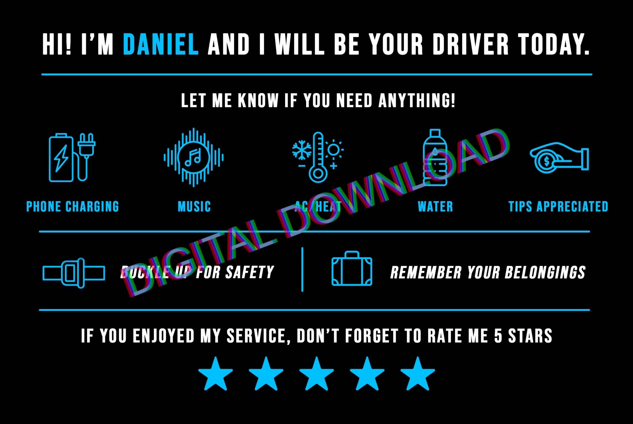 free printable uber signs