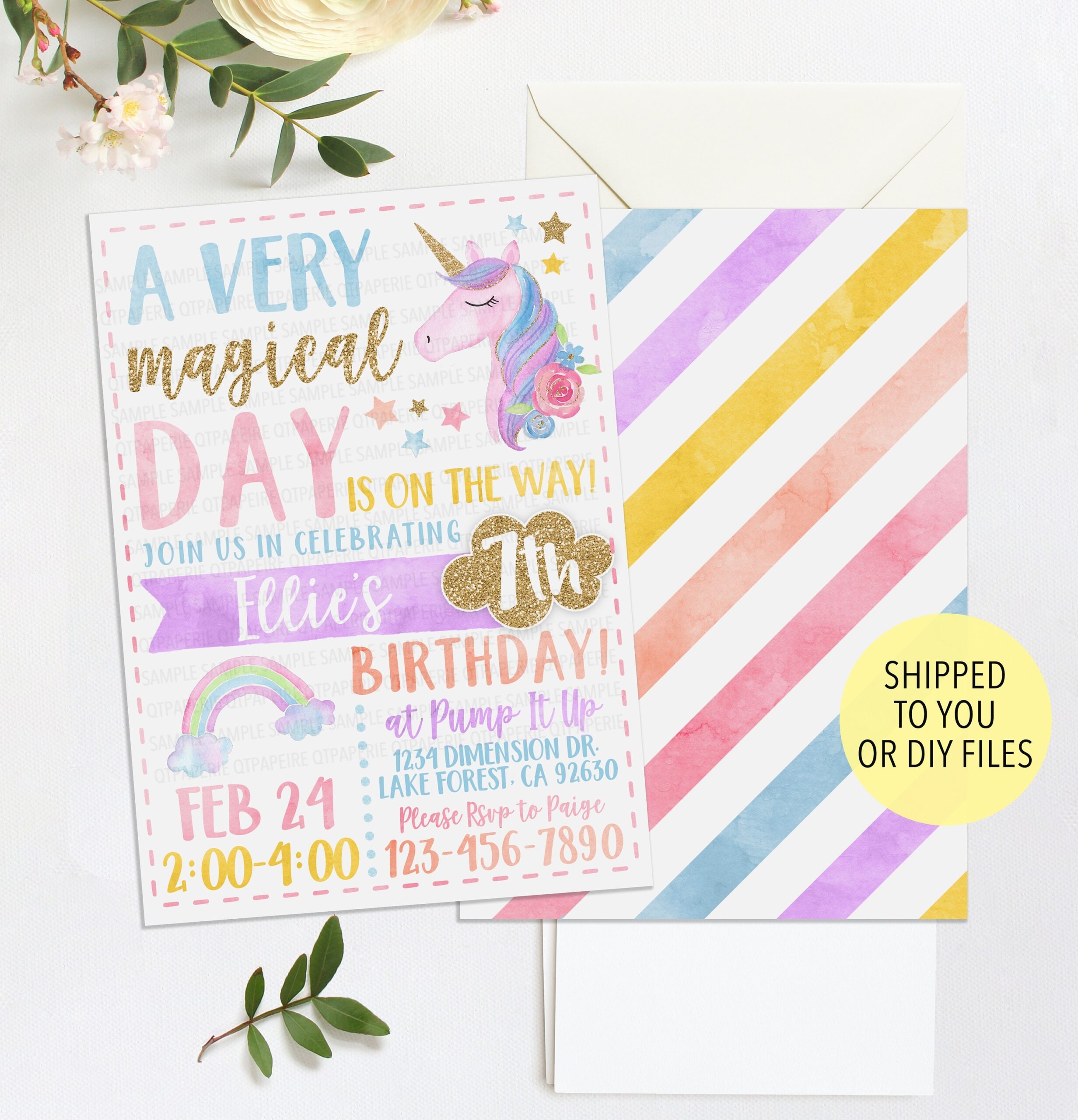 PRINTABLE Unicorn Invitation Unicorn Party Invitation Magical Birthday Invitation Unicorn Birthday Rainbow Birthday Invitation Etsy