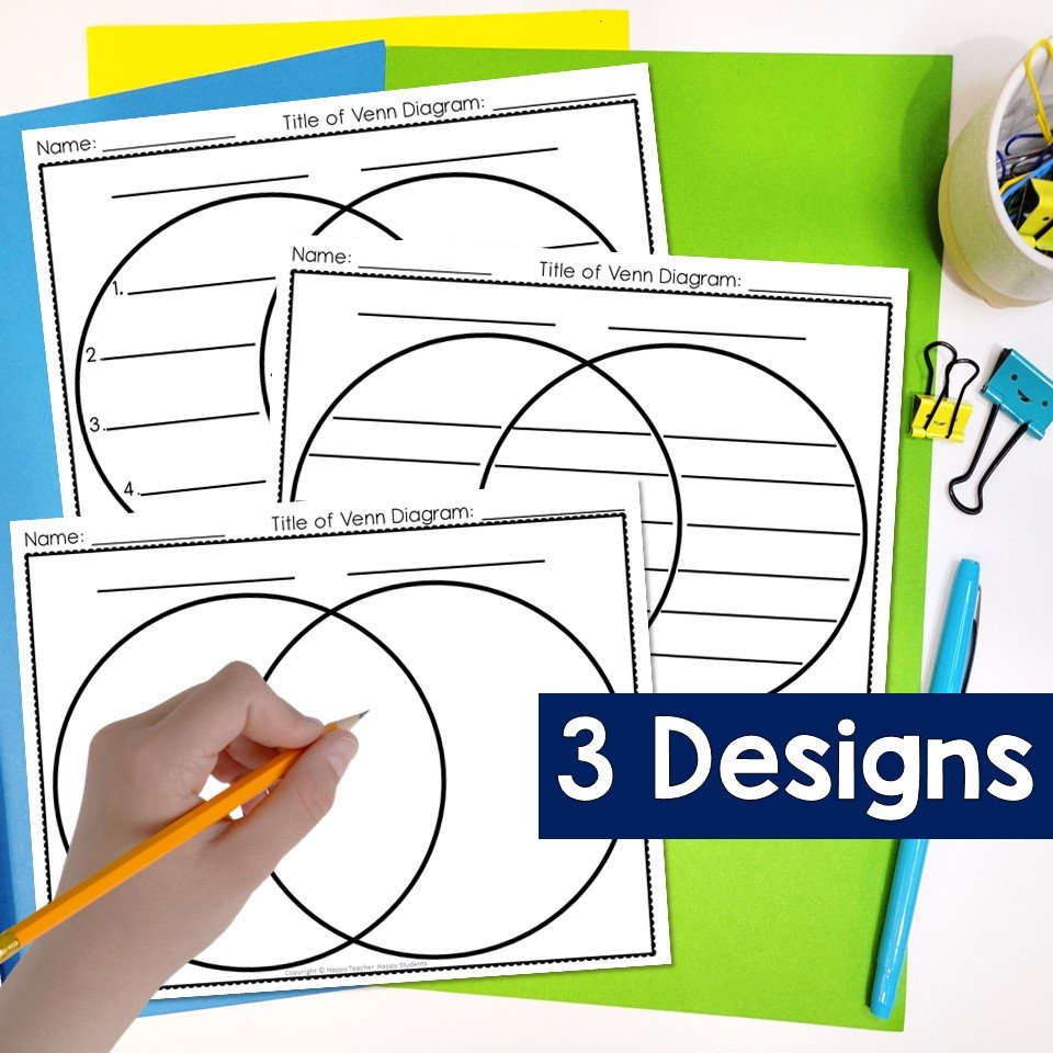 Printable Venn Diagram Template For Kids 3 Blank Venn Diagram Template Options Instant Download Compare And Contract Worksheet Etsy
