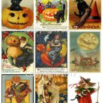 Printable Vintage Halloween Cards Collage Sheet 101 Instant Digital Download Halloween Scrapbooking ATC Cards Altered Art JPG And PDF Etsy Canada