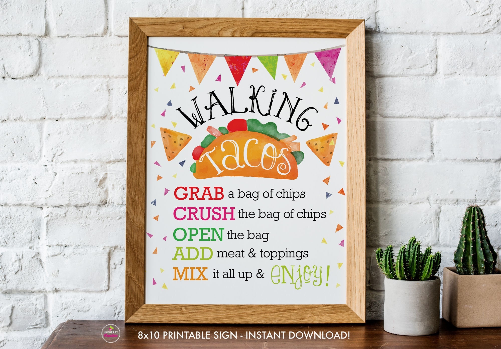 Printable WALKING TACOS Sign Instant Download 8x10 Digital PDF Mexican Fiesta Walking Taco Bar Bridal Shower Birthday Taco Bar Sign Printable WALKING TACOS Sign Instant Download 8x10 Digital PDF Mexican Fiesta Walking Taco Bar Bridal Shower Birthday Taco Bar Sign
