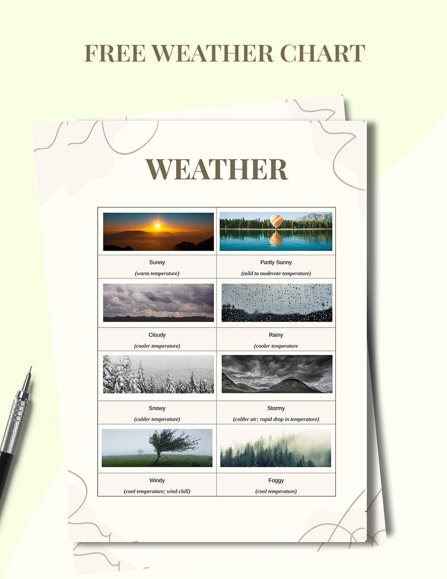 free printable weather chart pdf