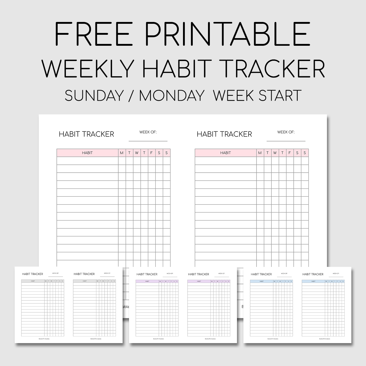 Printable Weekly Habit Tracker