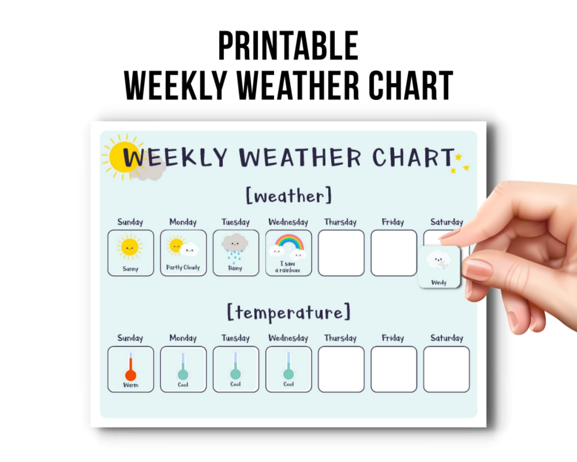 Printable Weekly Weather Chart For Kids Printables For Kids 