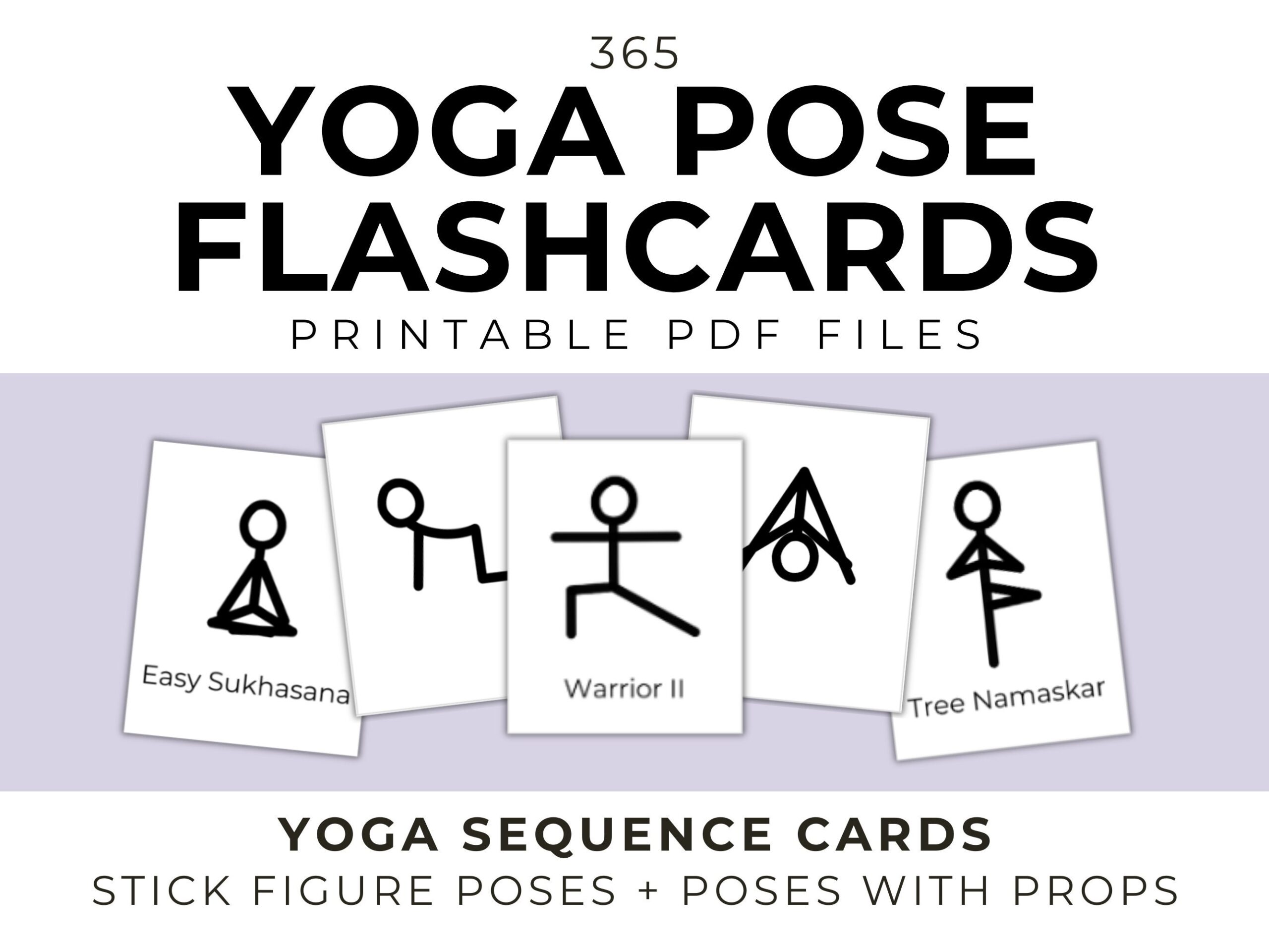 Printable Yoga Pose Flashcards Yoga Stick Figure props For Yoga 