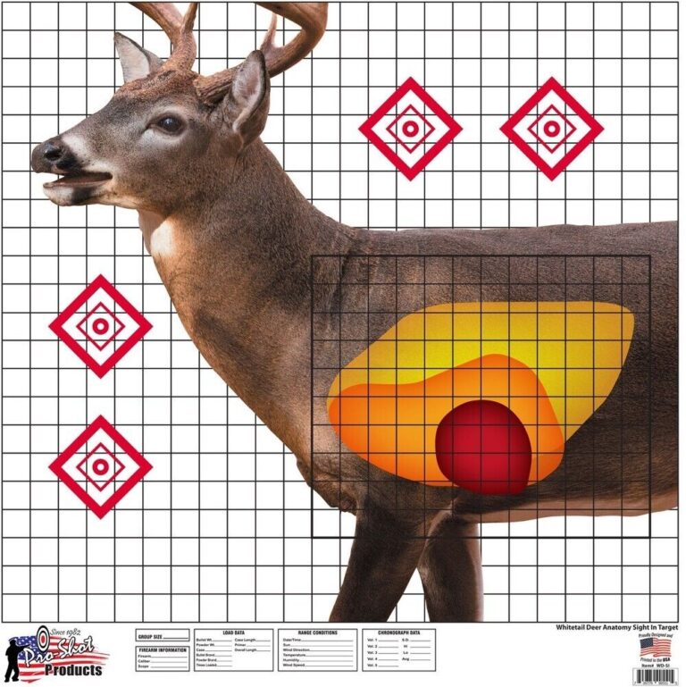 Pro Shot Life Size Whitetail Deer Sight in Target Paper 25