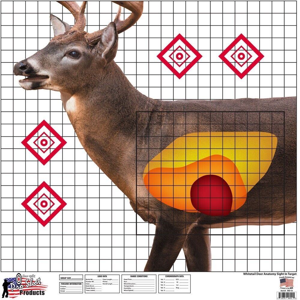 Pro Shot Life Size Whitetail Deer Sight in Target Paper 25