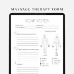 Professional Massage SOAP Notes And Symptom Analysis Form 