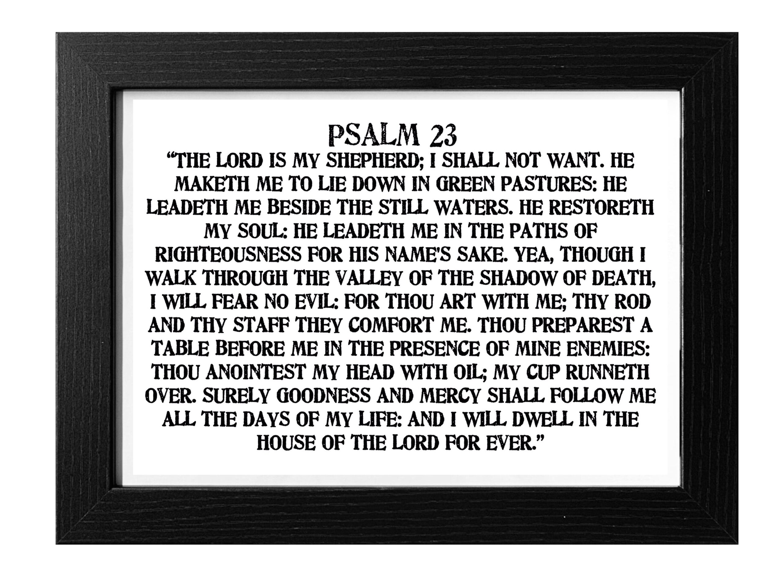 Psalm 23 Poster KJV Large Print Psalms 23 Printable Chapter Scripture DOWNLOAD Psalms Prayer Shepherd Psalm Prints KJV