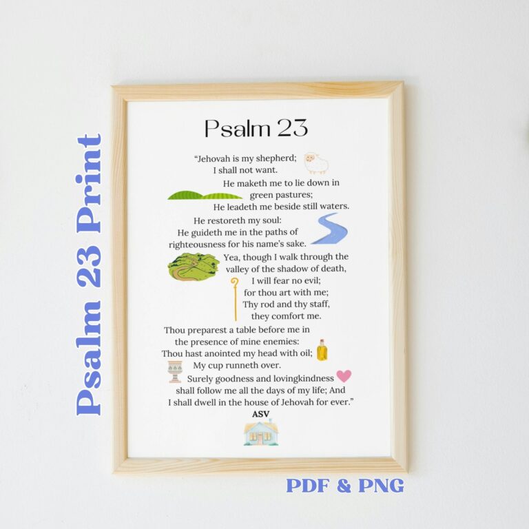 Psalm 23 Psalm 23 Wall Art Psalm 23 Print Psalm 23 Poster 