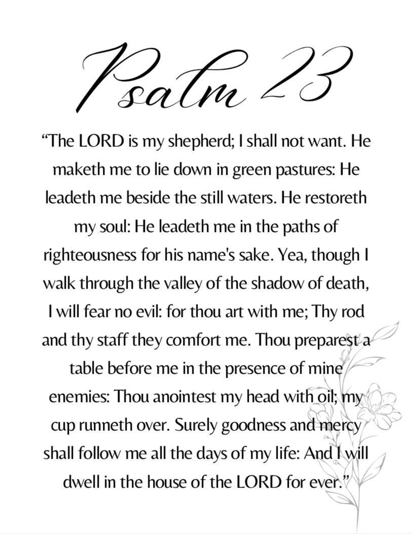 PSALMS 23 KJV Printable 8 5 X 11 A4 Size 