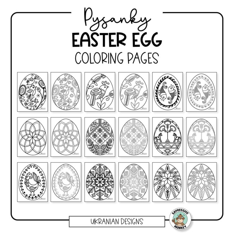 Pysanky Eggs Coloring Pages Expressive Monkey