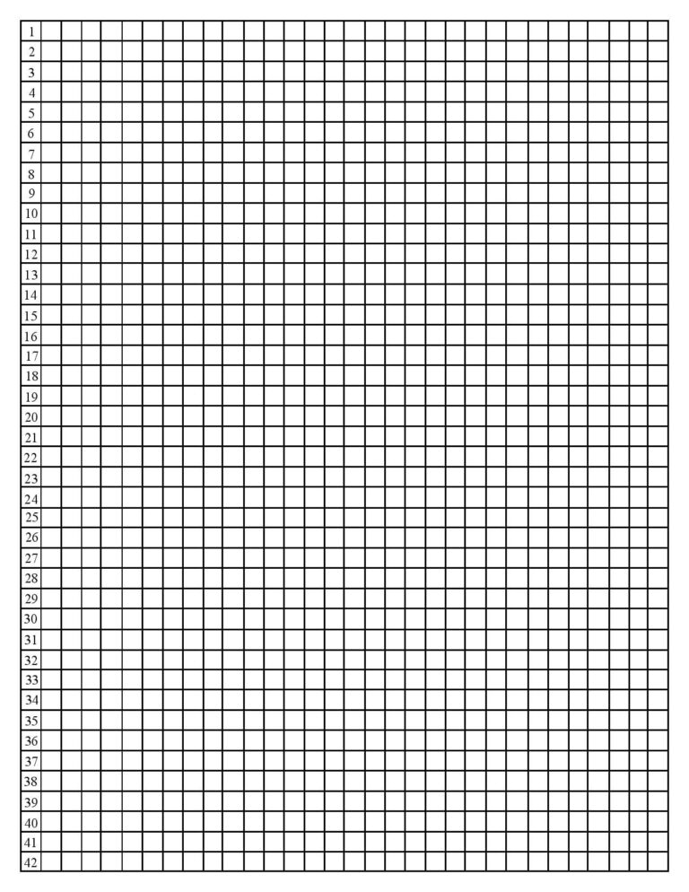 Quarter Inch Graph Paper With Line Numbers