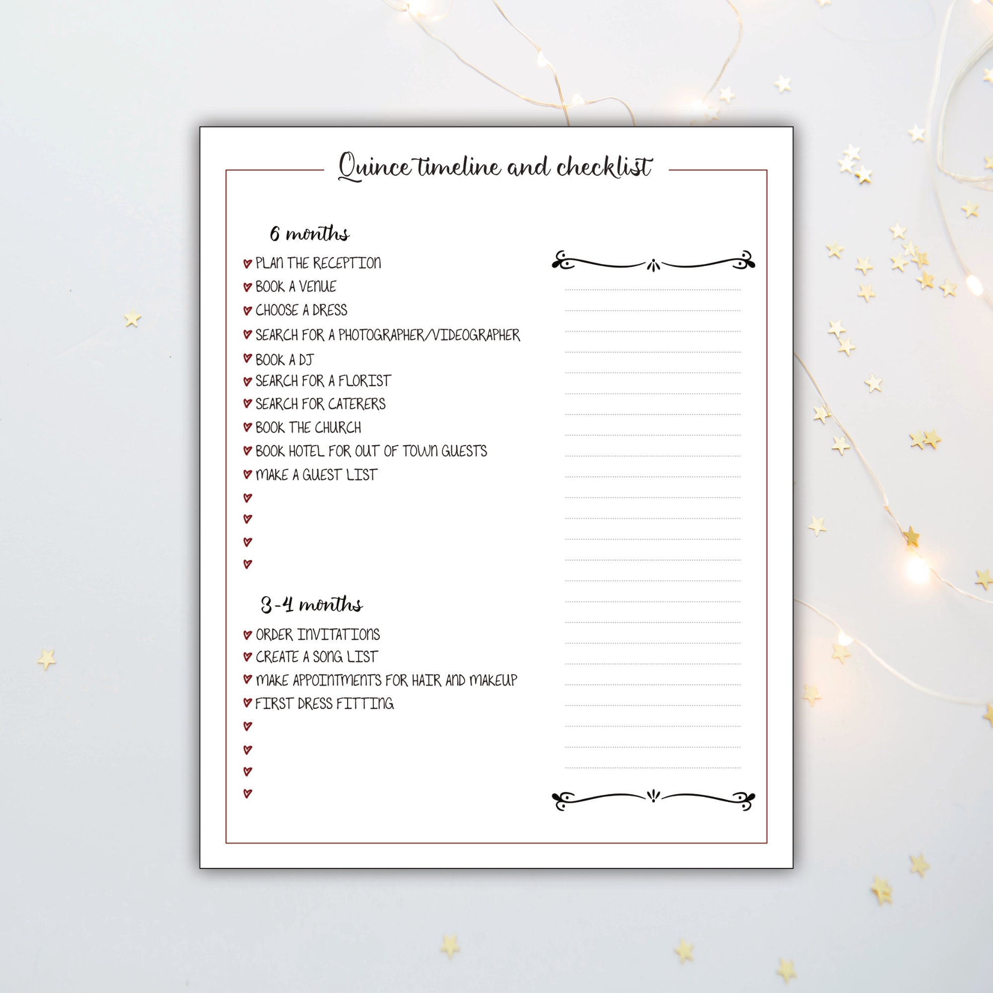 Quincea era Planner Quince Planning Checklist Quincea era Worksheets Library