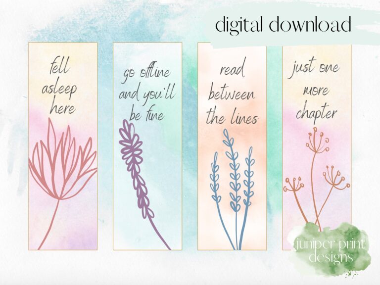 Quote Printable Bookmark Set Download And Print Bookmarks Watercolor Bookmarks Printable Bookmarks With Quotes About Reading Etsy