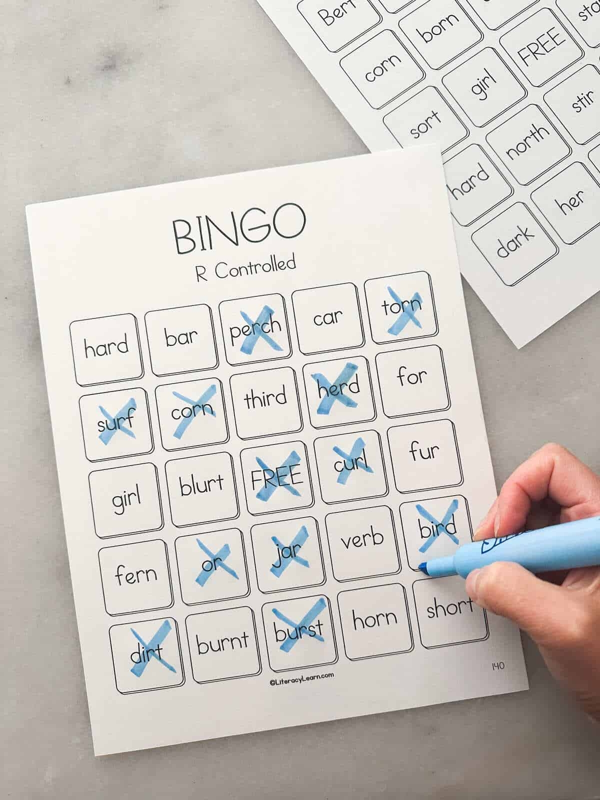 r controlled vowel games printable