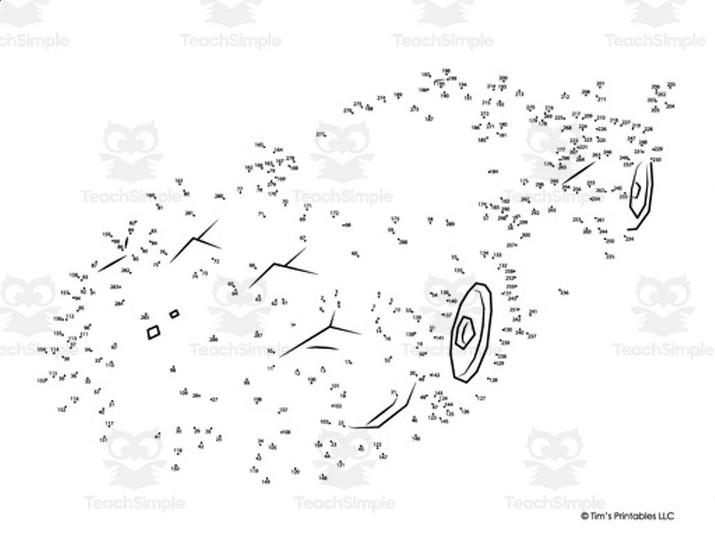 Race Car Dot to Dot PDF 300 Dots