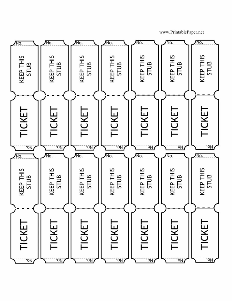 Raffle Tickets Printable Printable Party Favors
