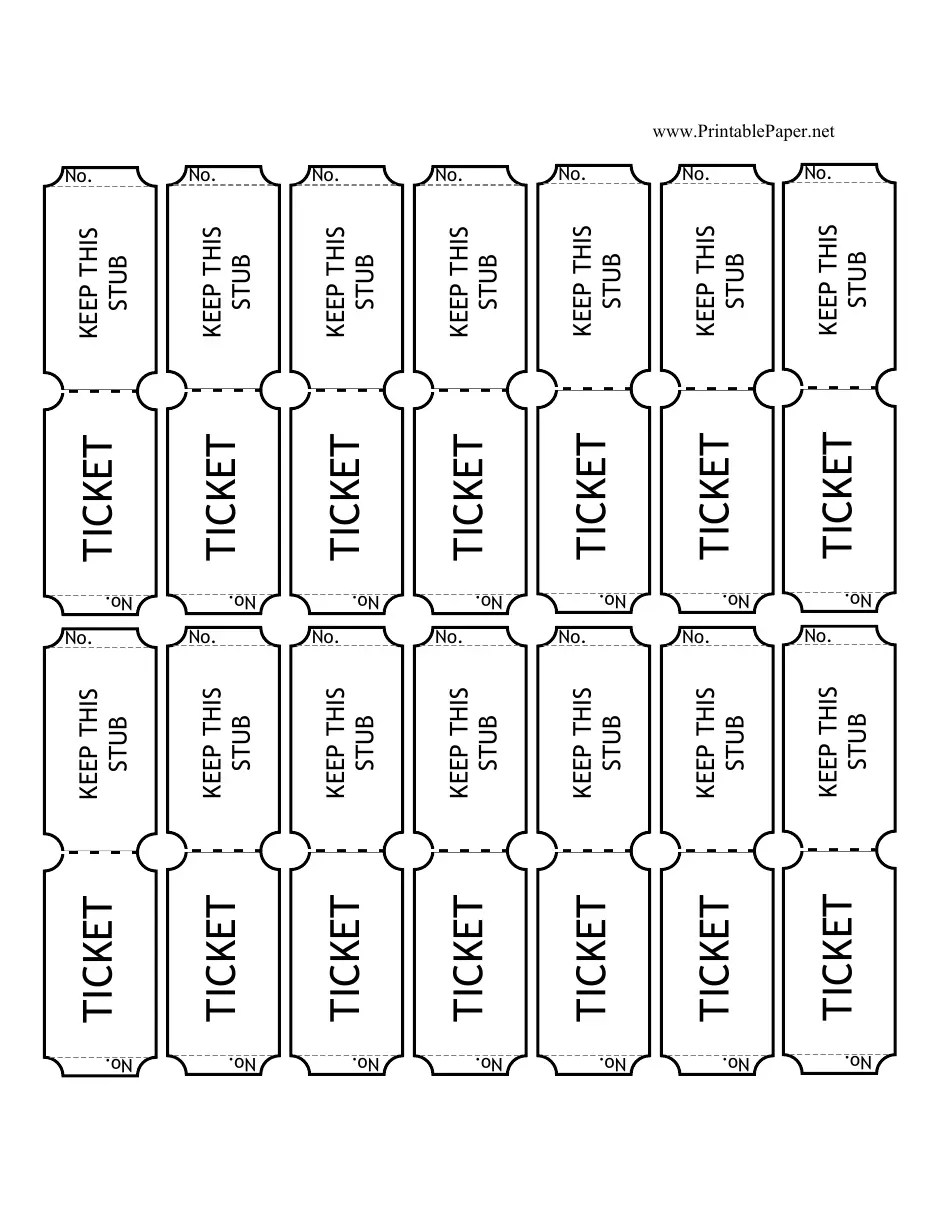 Raffle Tickets Printable Printable Party Favors
