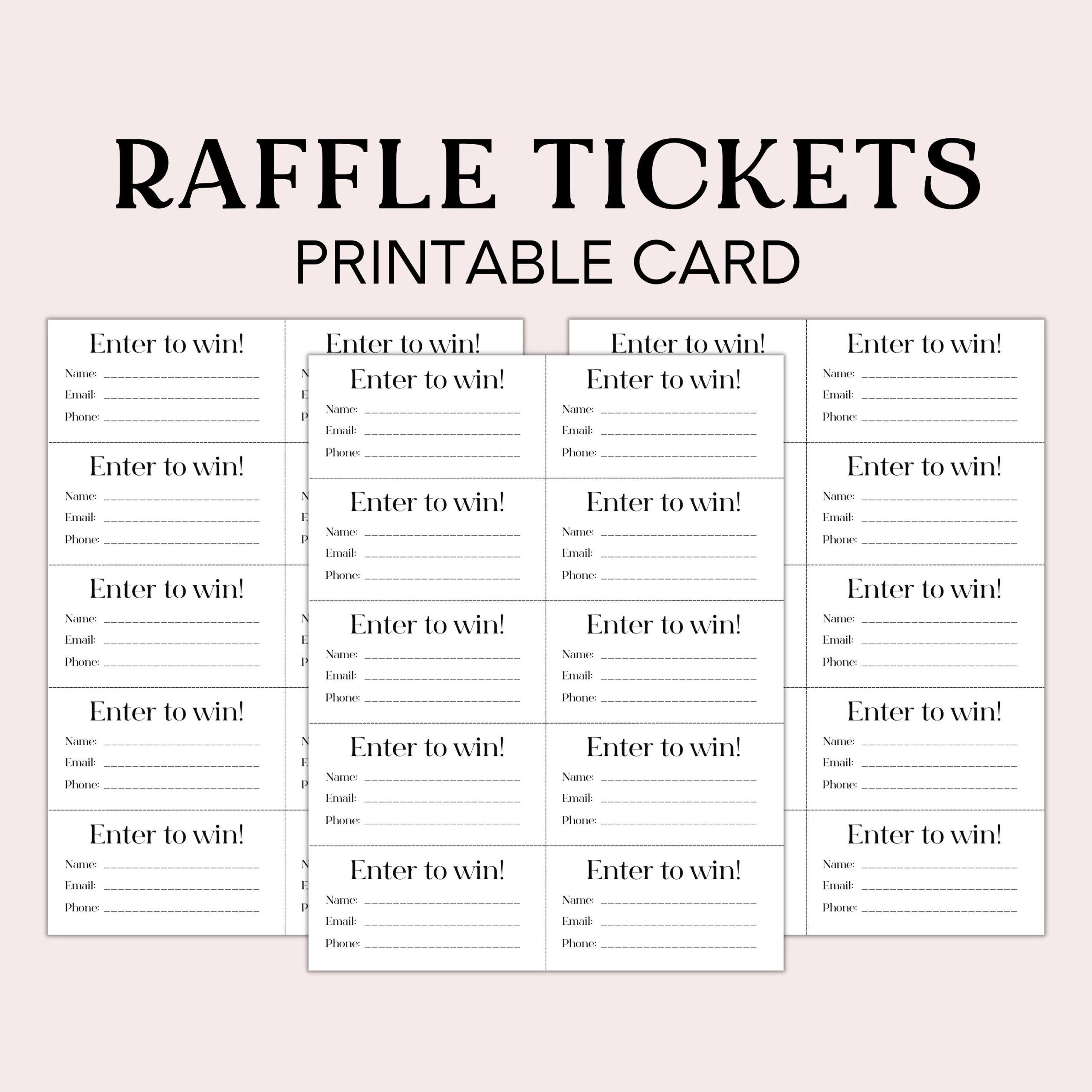 free printable raffle tickets with stubs