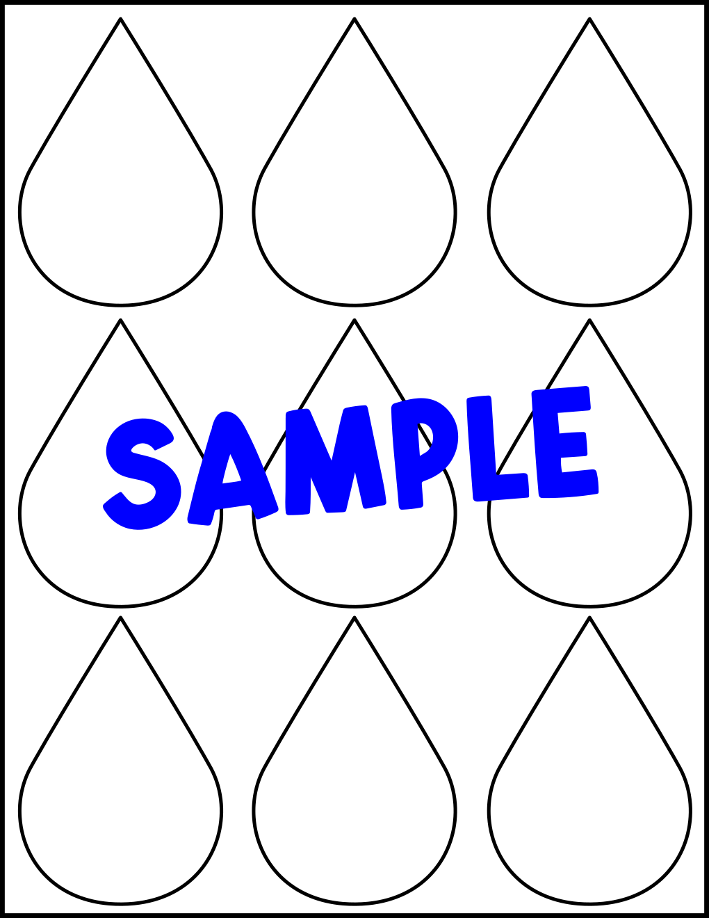 Rain Drop Template Printable Teaching Resources