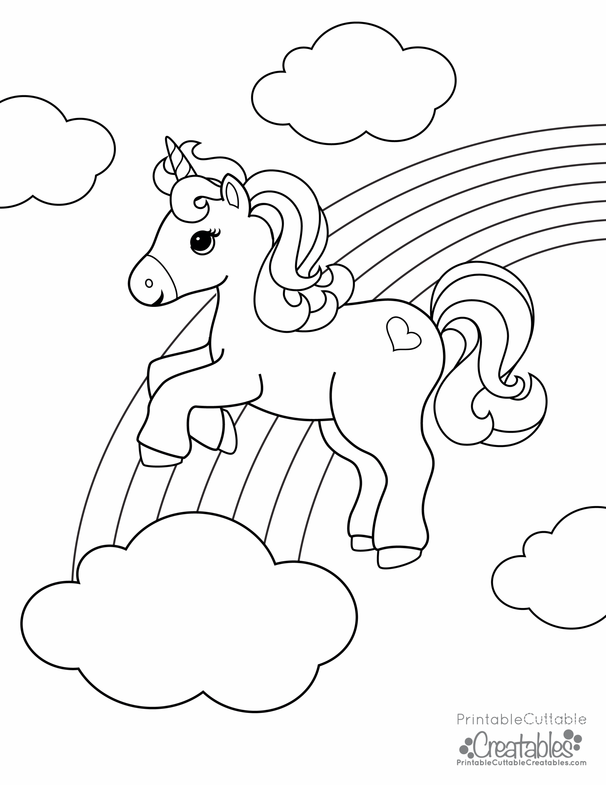Rainbow Unicorn Free Printable Coloring Page Rainbow Unicorn Free Printable Coloring Page