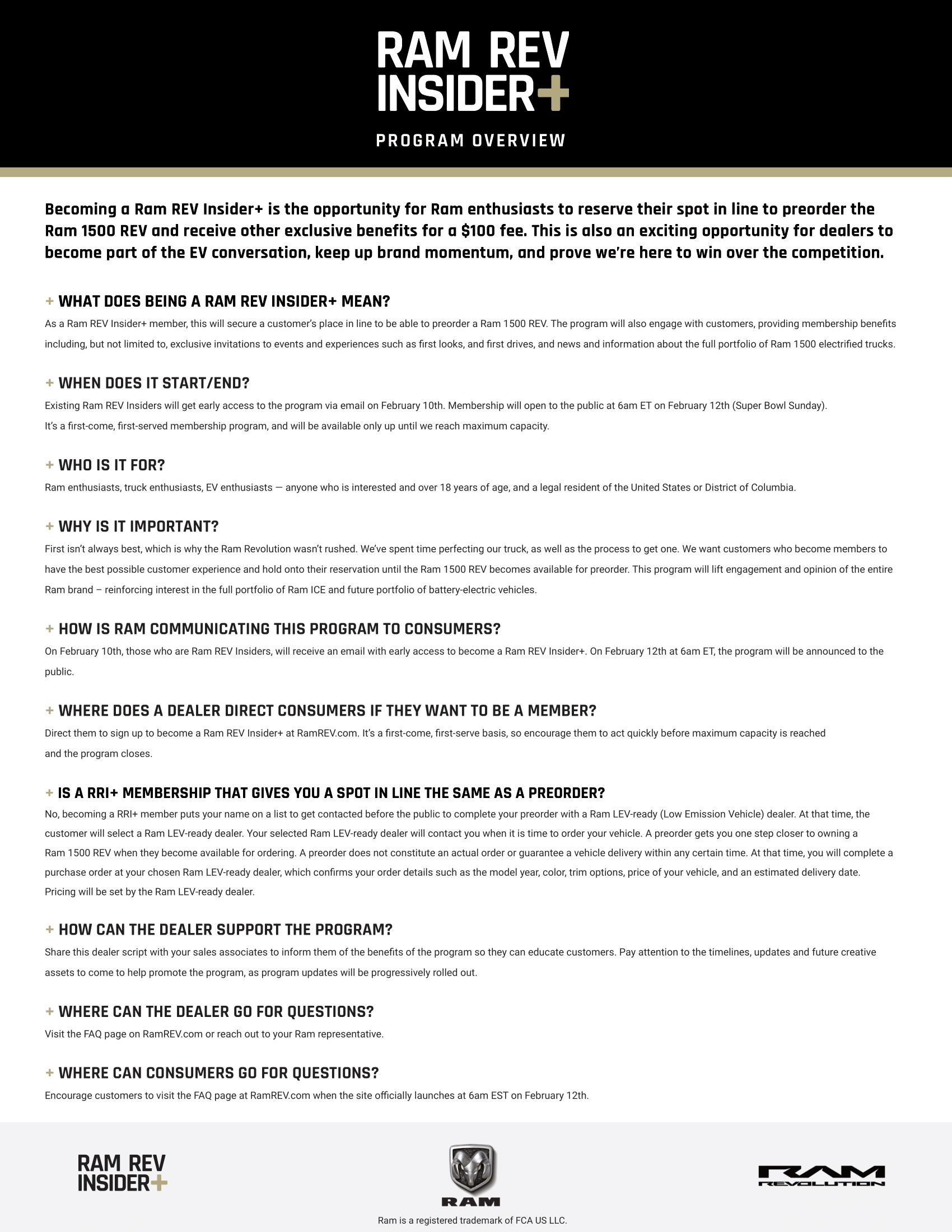 RAM 1500 REV Insider Program